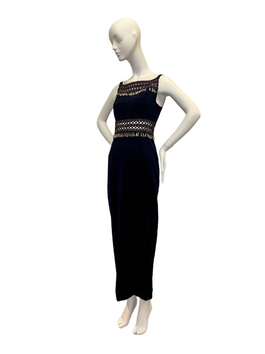 beaded embellished vintage Nina Ricci evening gown maxi dress