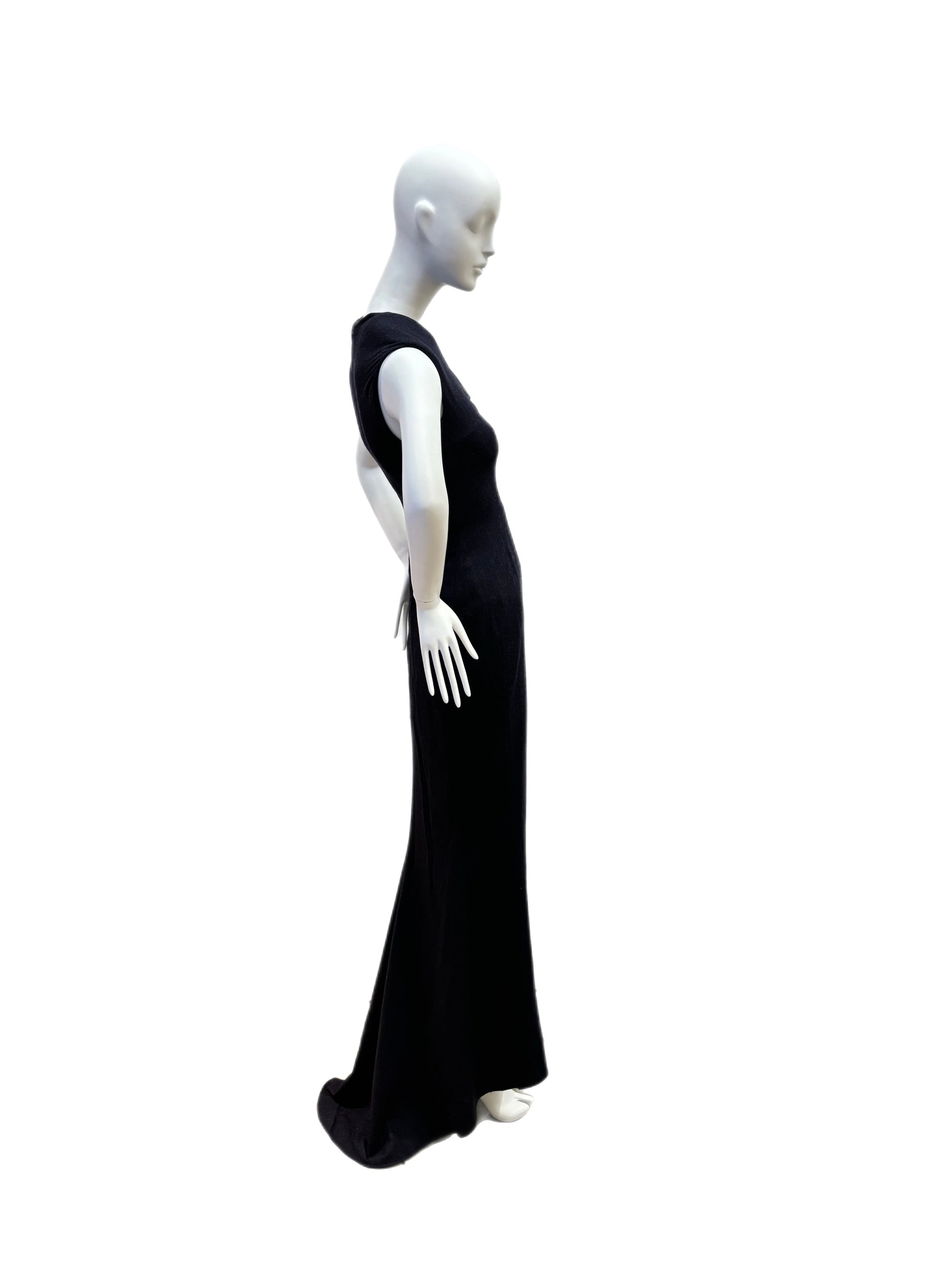 vintage Calvin Klein collection runway gown with train 2007