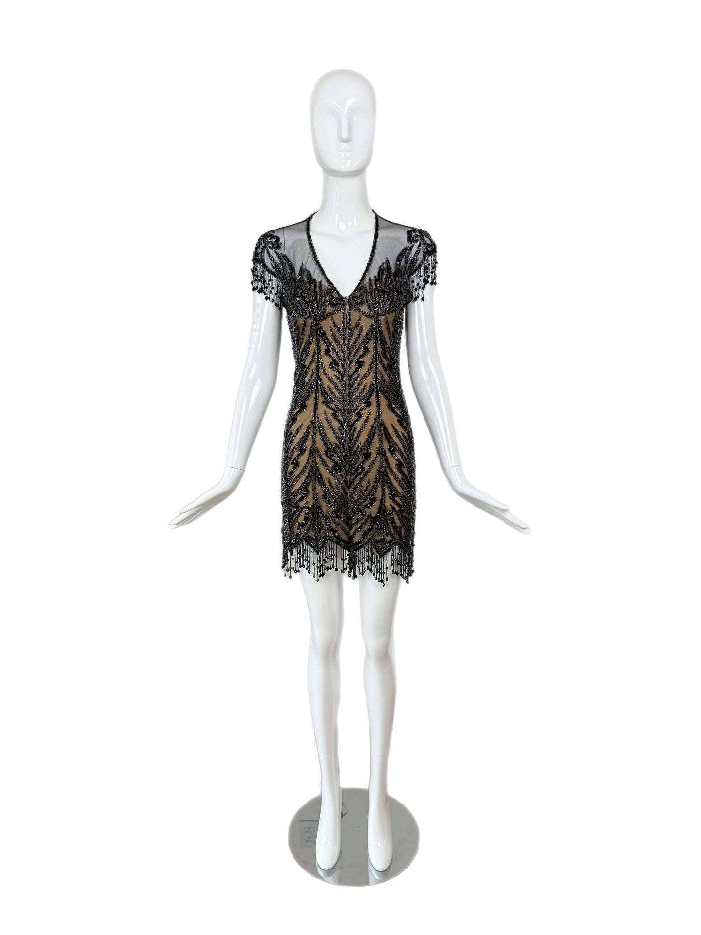 BOB MACKIE 1980's Vintage Heavily Embellished Mini Dress
