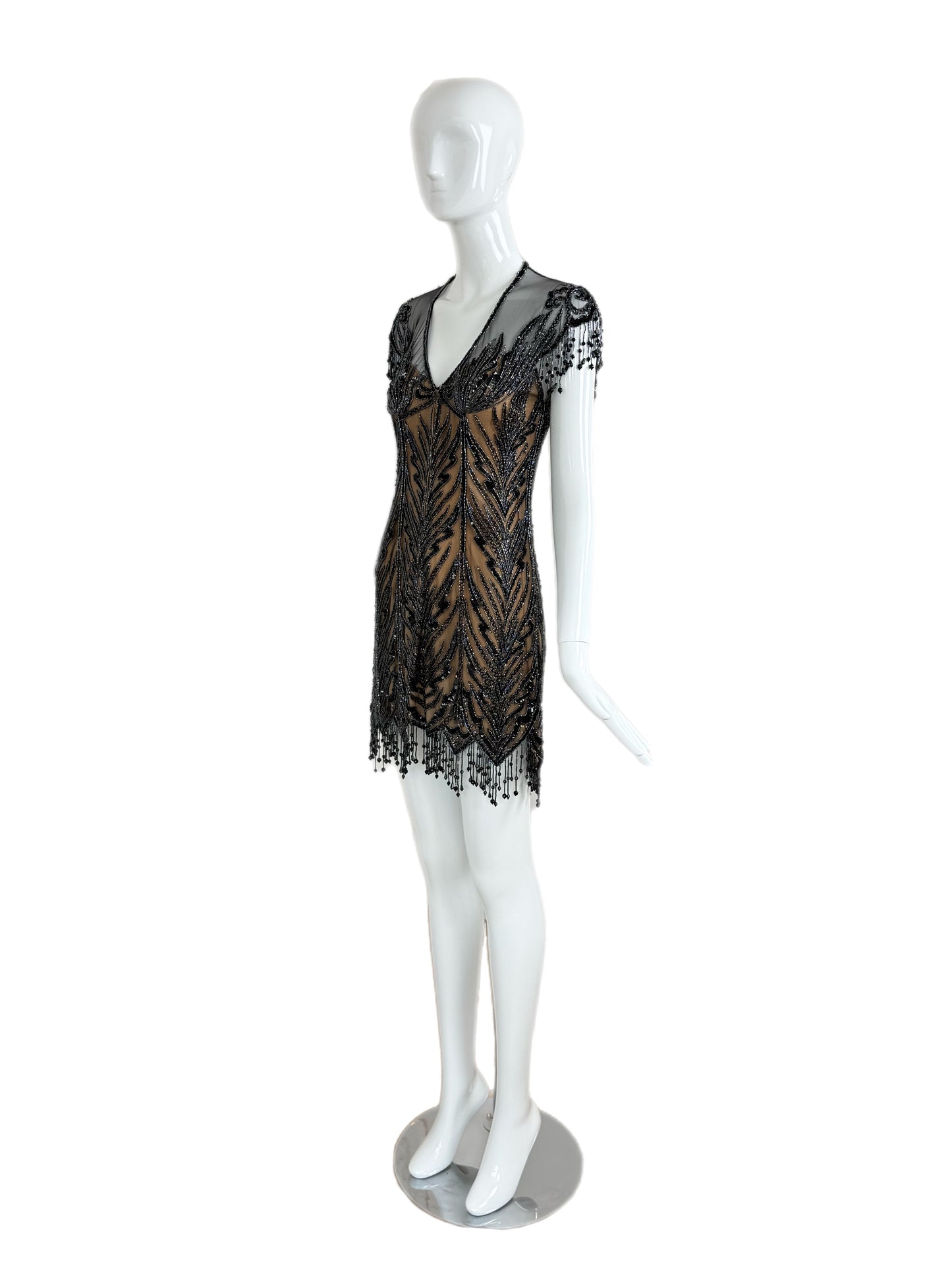 BOB MACKIE 1980's Vintage Heavily Embellished Mini Dress