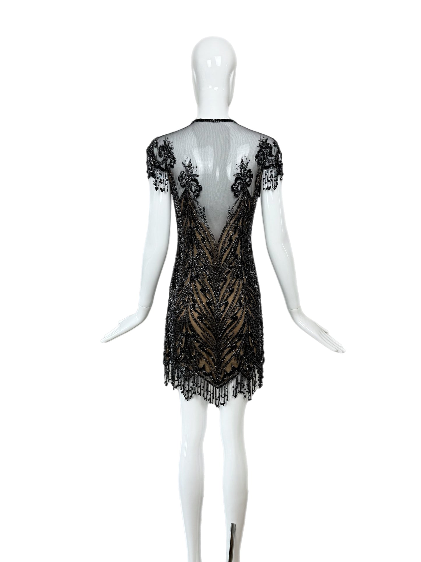 BOB MACKIE 1980's Vintage Heavily Embellished Mini Dress
