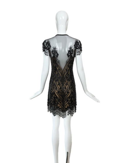 BOB MACKIE 1980's Vintage Heavily Embellished Mini Dress