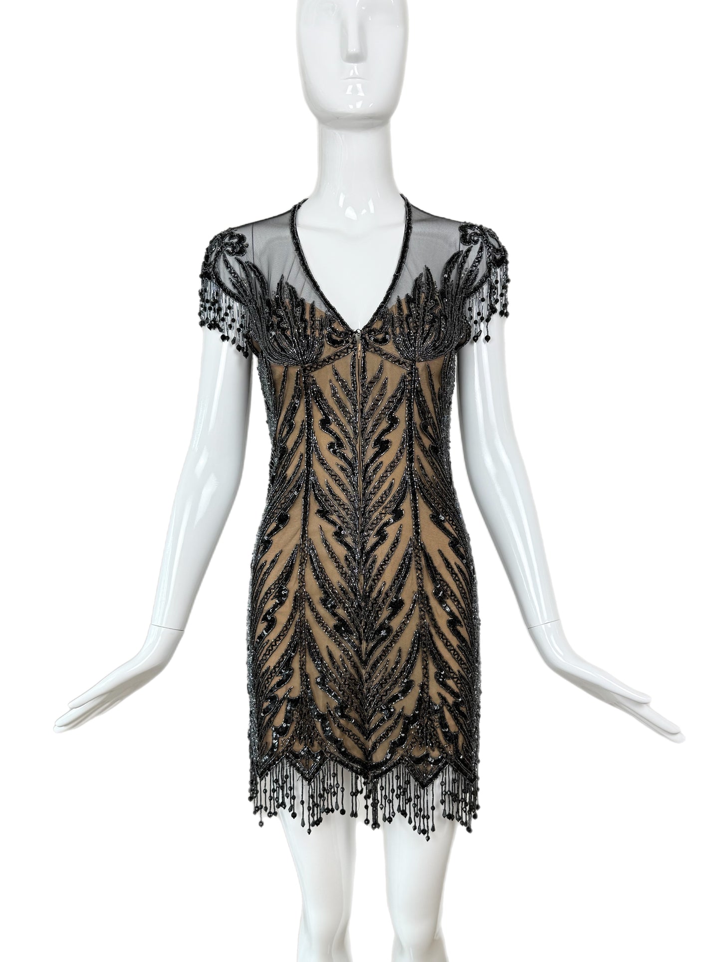 BOB MACKIE 1980's Vintage Heavily Embellished Mini Dress