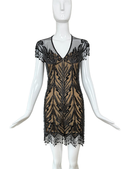 BOB MACKIE 1980's Vintage Heavily Embellished Mini Dress