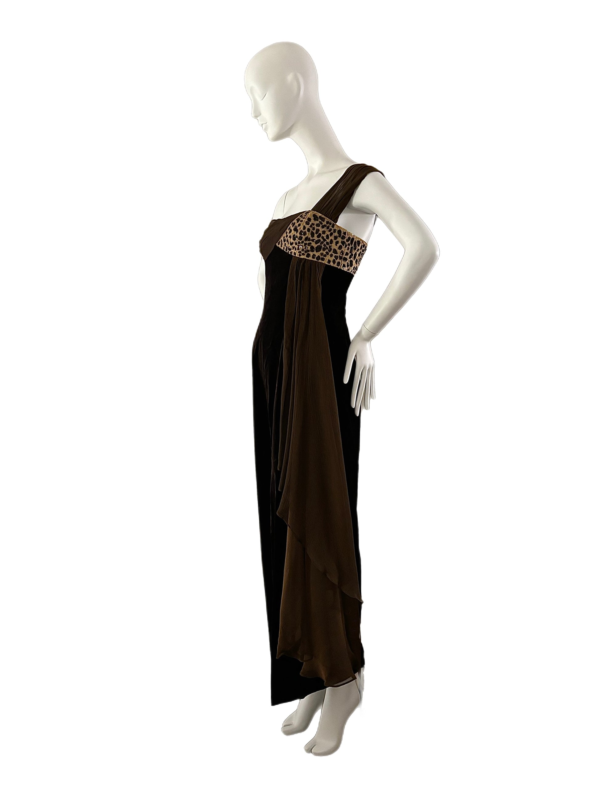 vintage escada silk maxi dress gown