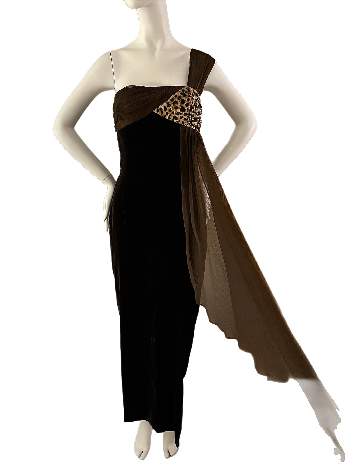 vintage escada silk maxi dress gown