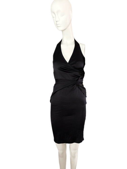 gucci TOM FORD 2004 2005 black cut out silk vintage runway dress