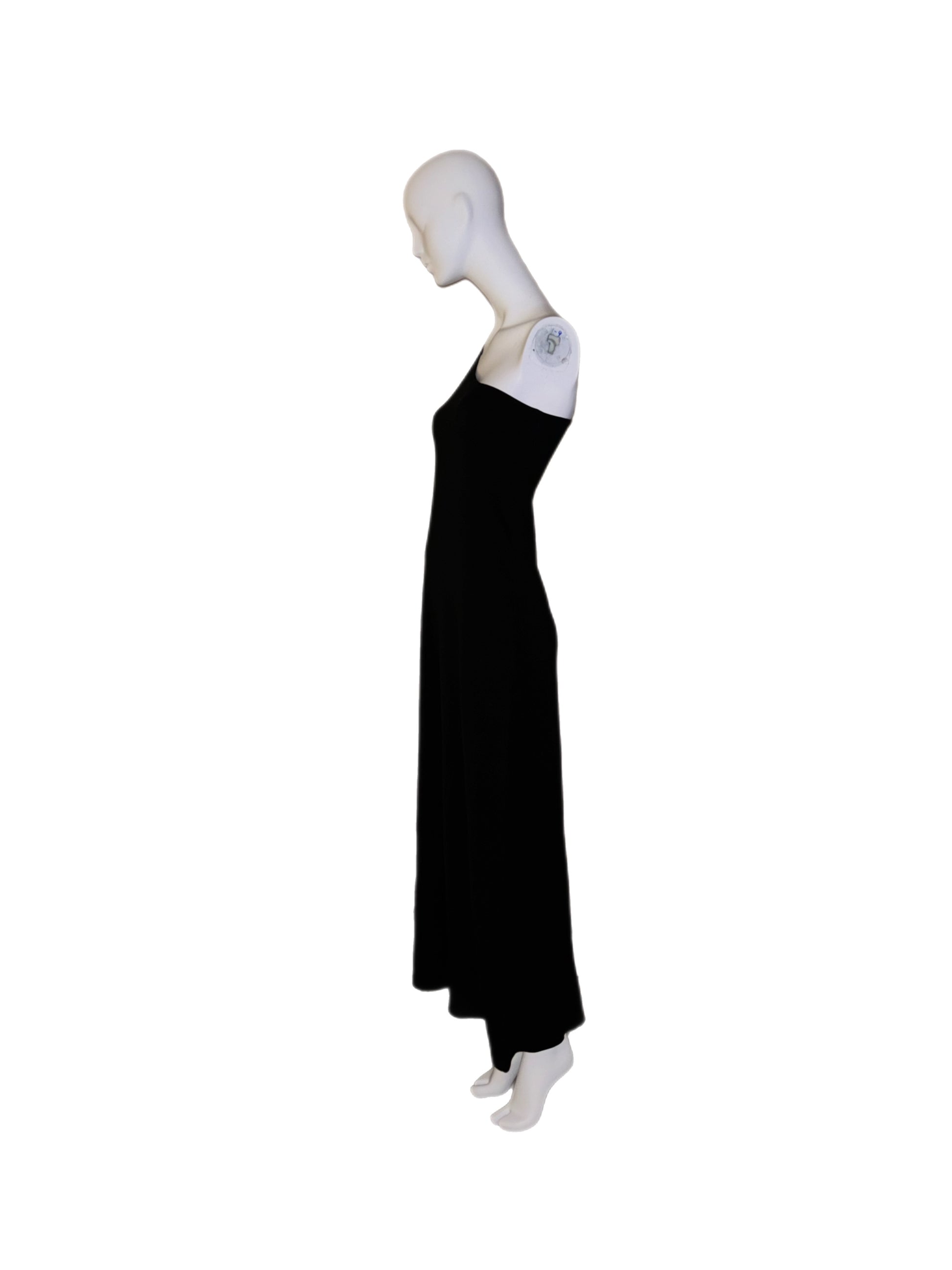 CALVIN KLEIN COLLECTION Vintage Black Silk One Shoulder Long Dress Jellybean Vintage CALVIN KLEIN COLLECTION Vintage Black Silk One Shoulder Long Dress Jellybean Vintage