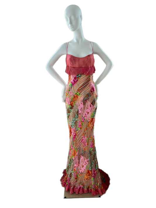 vintage y2k Talbot run-off silk evening gown maxi dress at Jellybean Vintage
