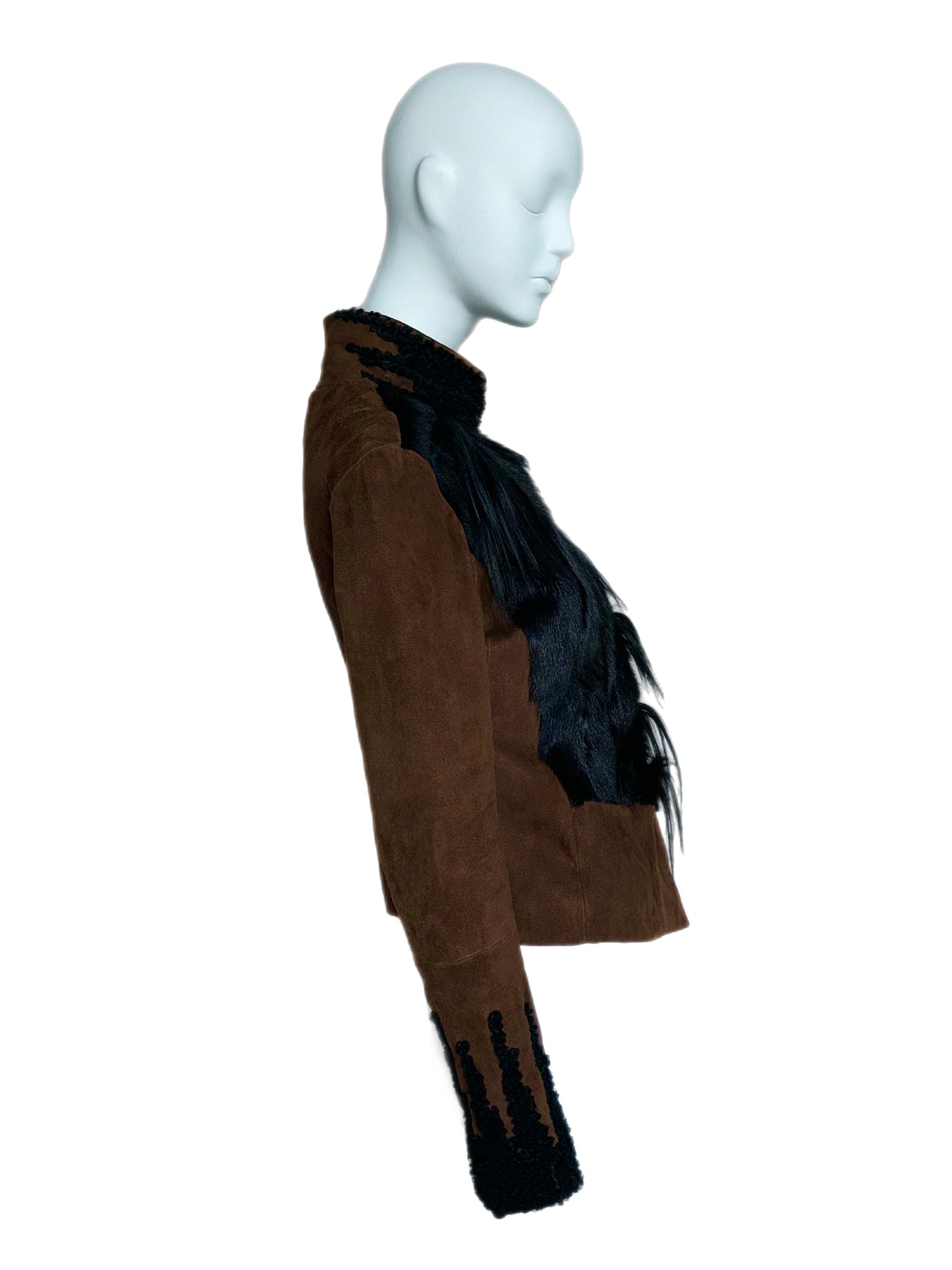 DONNA KARAN 2014 runway fur shearling coat jacket 