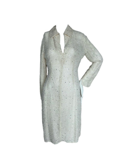 vintage 2000 badgley mischka runway beaded dress