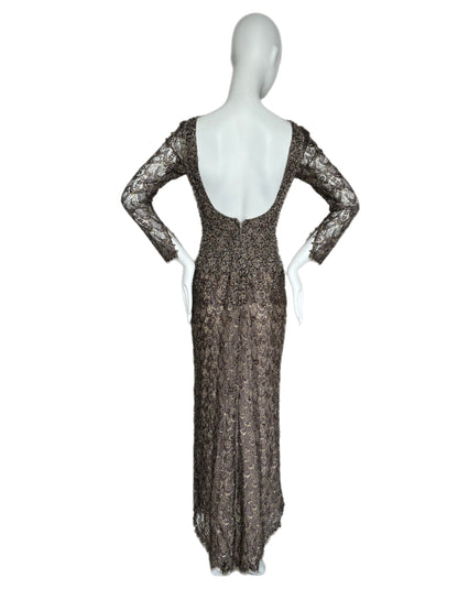1997 vintage runway badgley mischka evening gown maxi dress