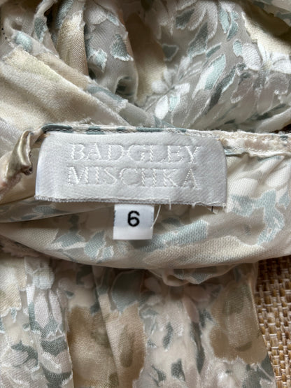 BADGLEY MISCHKA Vintage Slip Gown w. Delicate Lace Embellished Overlay