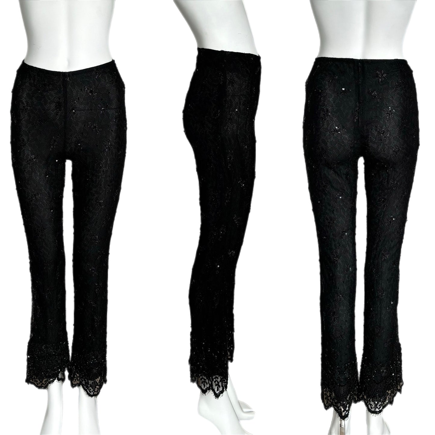 BADGLEY MISCHKA Vintage Black Beaded Pant Set