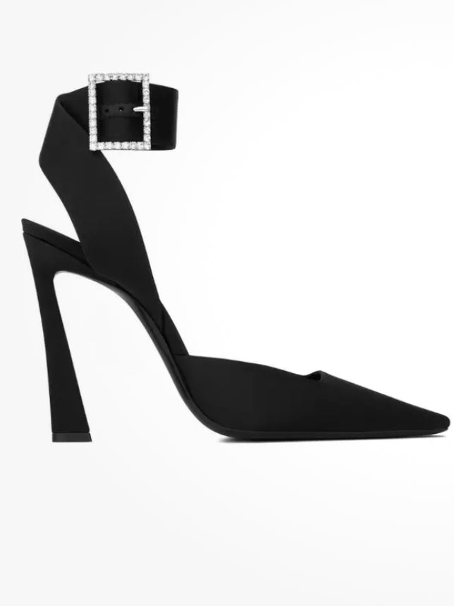 SAINT LAURENT Crystal Ankle Straps Pumps