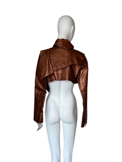 vintage 2004 runway Helmut lang leather cropped jacket