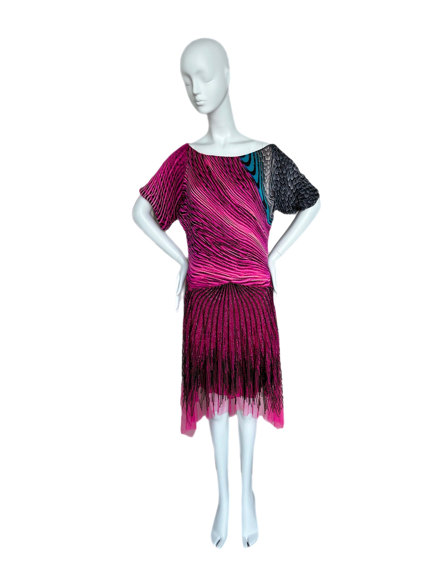 ROBERTO CAVALLI 2001 Vintage Silk Beaded Dress