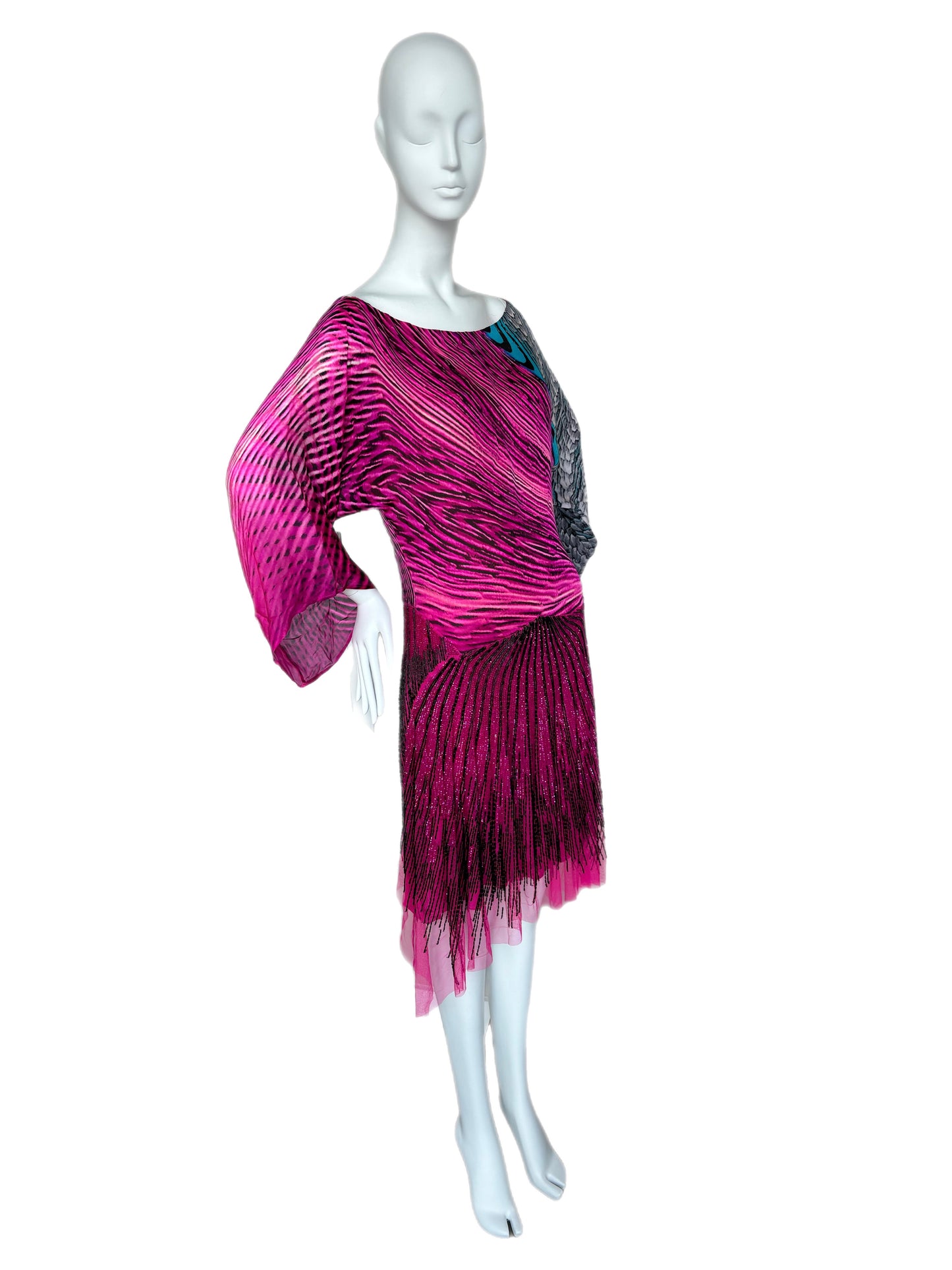 ROBERTO CAVALLI 2001 Vintage Silk Beaded Dress