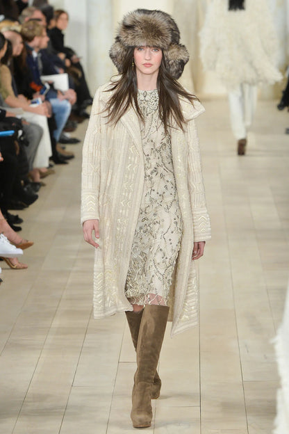 RALPH LAUREN Collection Purple Label 2015 Runway Heavily Encrusted Dress