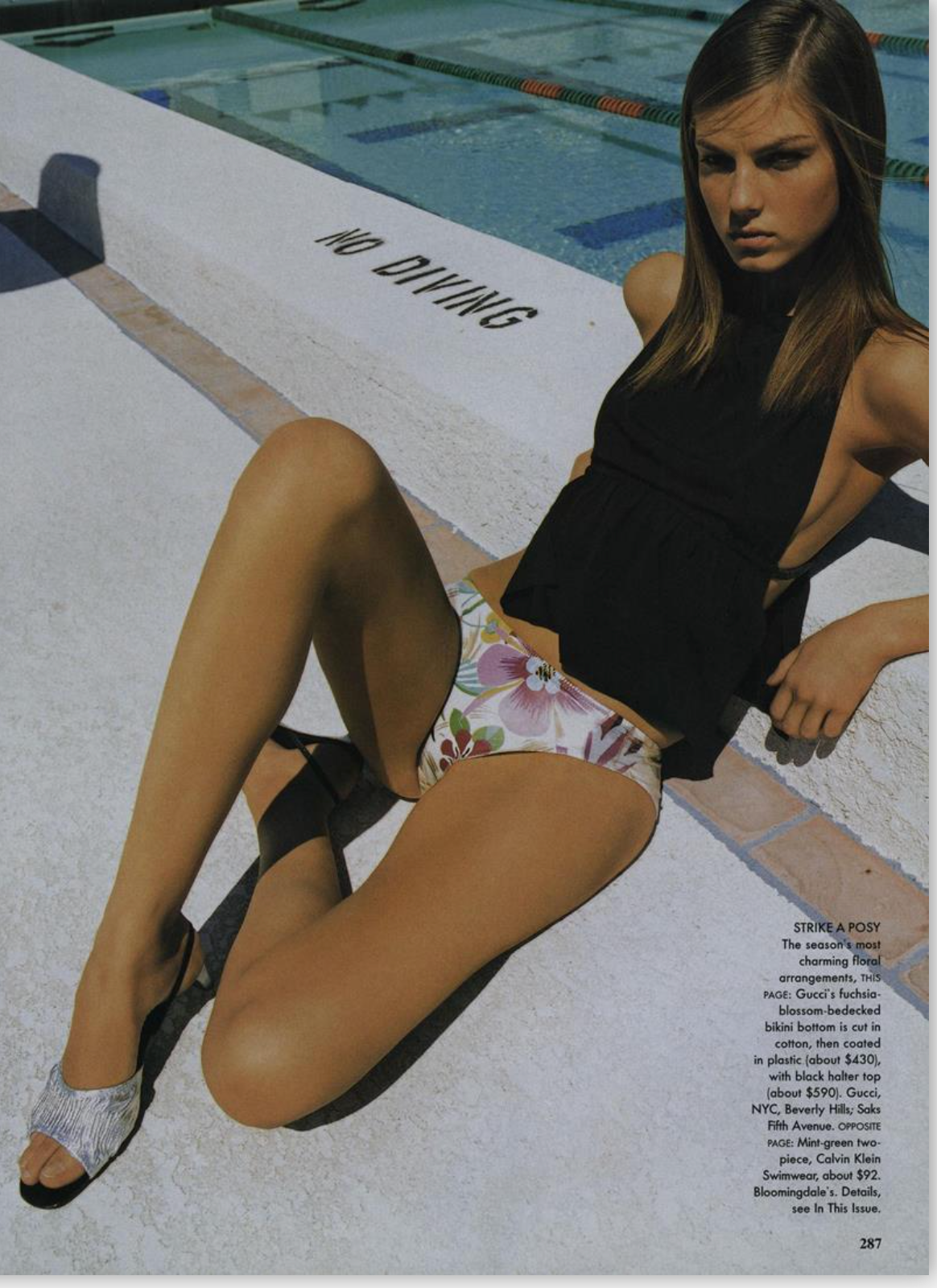 GUCCI by TOM FORD 1999 Vintage Floral Runway Print 2 Piece Bikini Bathing Suit