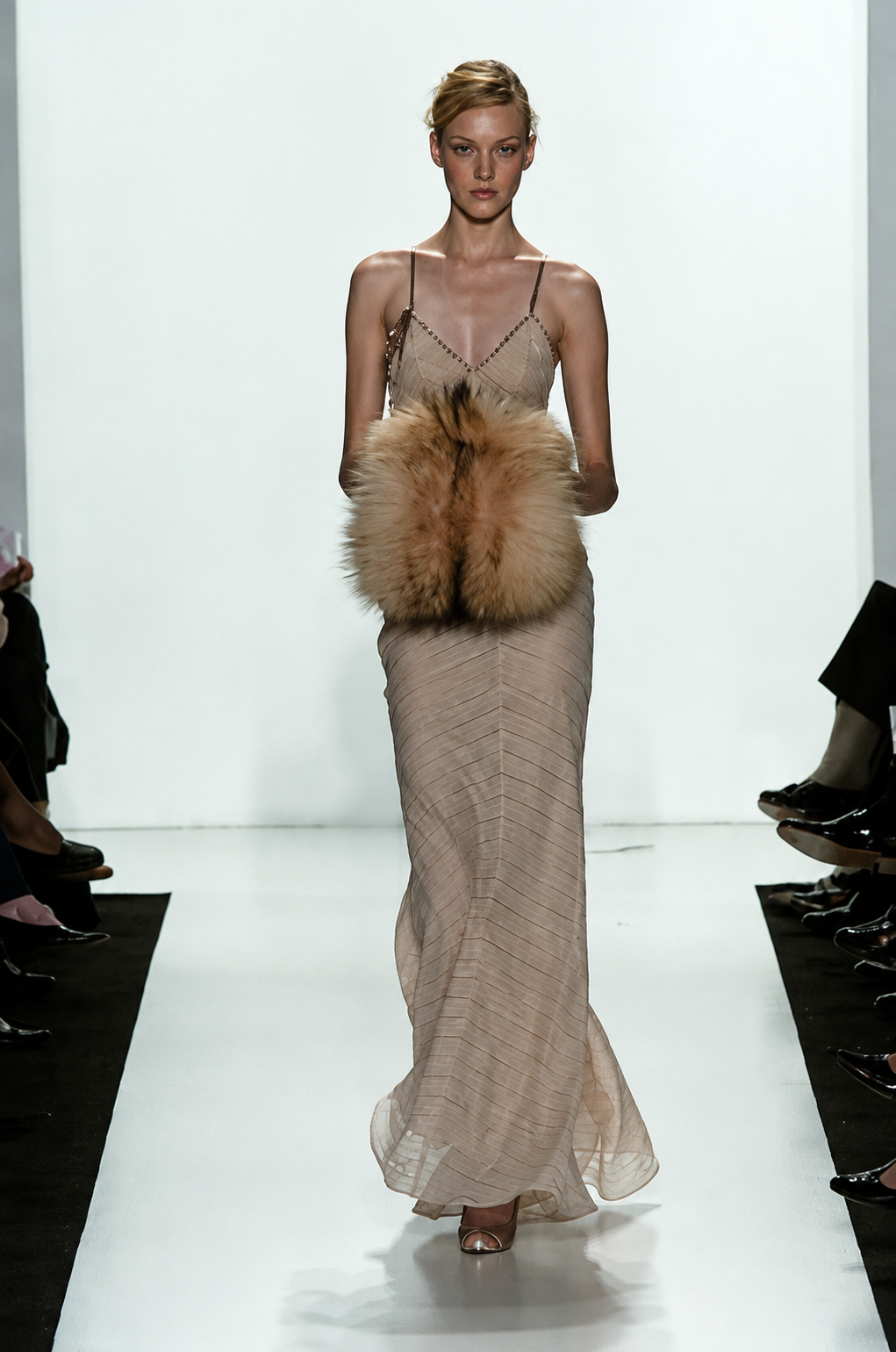 J MENDEL 2004 Vintage Runway Silk Espresso Brown Evening Gown