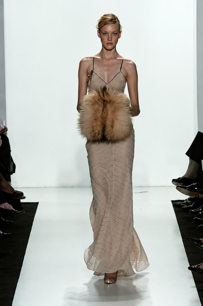 J MENDEL 2004 Vintage Runway Silk Espresso Brown Evening Gown