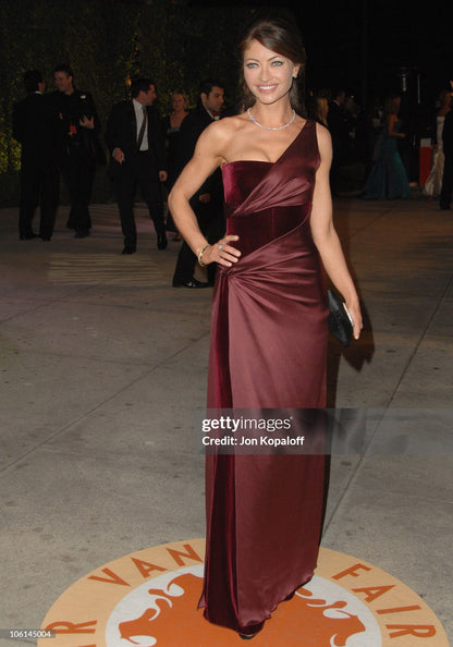VALENTINO 2007 Vintage Runway Burgundy One Shoulder Ball Gown