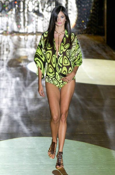 ROBERTO CAVALLI 2001 Vintage Runway Silk Psychedelic Maxi Gown