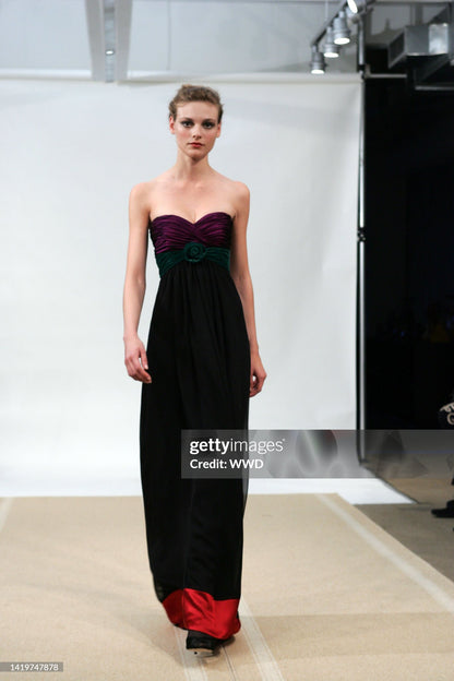 OSCAR DE LA RENTA 2006 Vintage Brown Silk Evening Gown