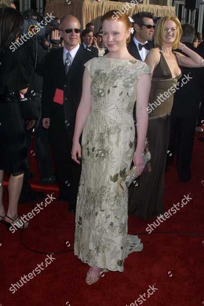 BADGLEY MISCHKA 2002 Vintage Floral Khaki Unique Evening Gown