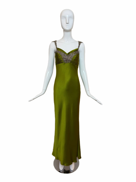 monique lhuillier vintage silk maxi dress evening gown jellybean vintage