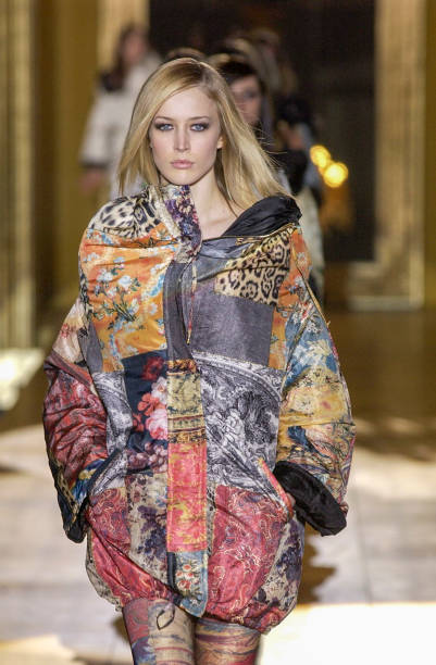 ROBERTO CAVALLI 2002 Vintage Silk Patchwork Evening Gown
