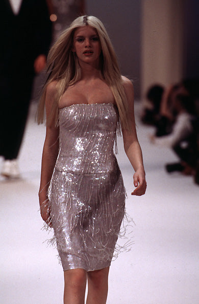 KATHARINE HAMNETT 1996 Vintage Runway Heavily Beaded Dress
