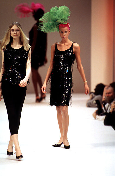 KATHARINE HAMNETT 1996 Vintage Runway Heavily Beaded Dress