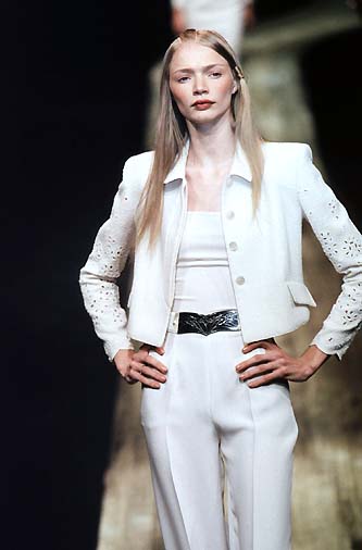 VALENTINO 1998 Vintage Ivory Eyelet Blazer Jacket