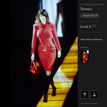 GIANNI VERSACE 1995 Vintage Runway Red & Black Skirt Suit