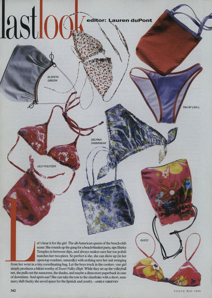 GUCCI by TOM FORD 1999 Vintage Floral Runway Print 2 Piece Bikini Bathing Suit